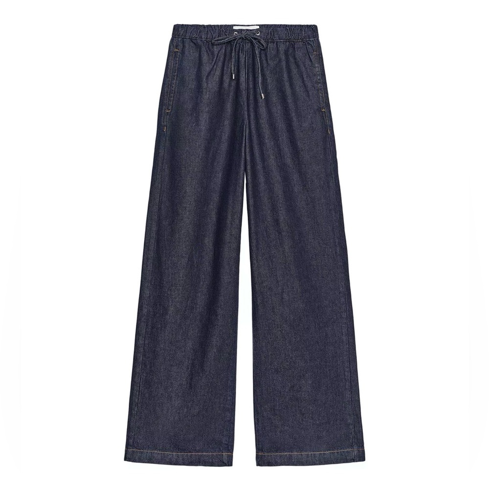 Zara Dark Indigo Jogger Wide-Leg Jeans- XS